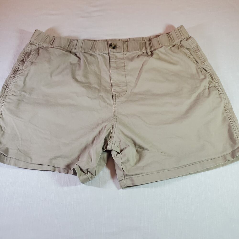 Maamgic Mens Shorts Size 38 Tan Khaki Elastic Waist Casual Swim Beach Stretch